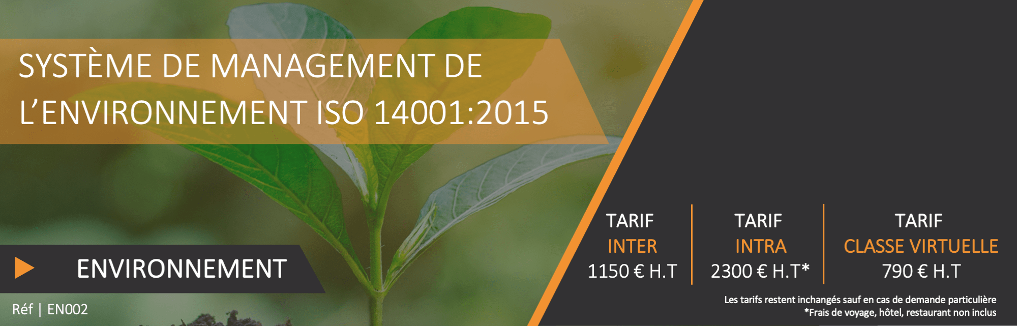 Plante verte ISO 14001 environnement